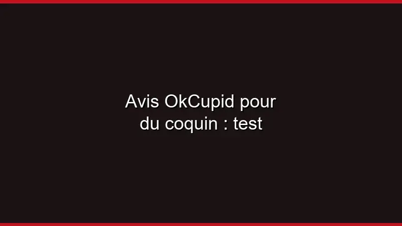 Avis OkCupid pour du coquin : test